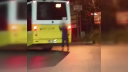 Sultangazi'de tehlikeli paten yolculuğu kamerada