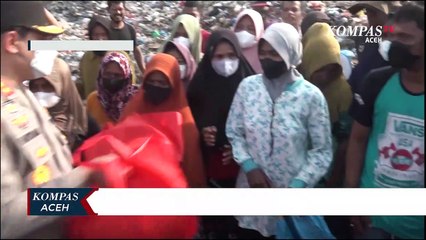 Kapolda Aceh Bagi Ratusan Paket Sembako ke Pemulung TPA Gampong Jawa