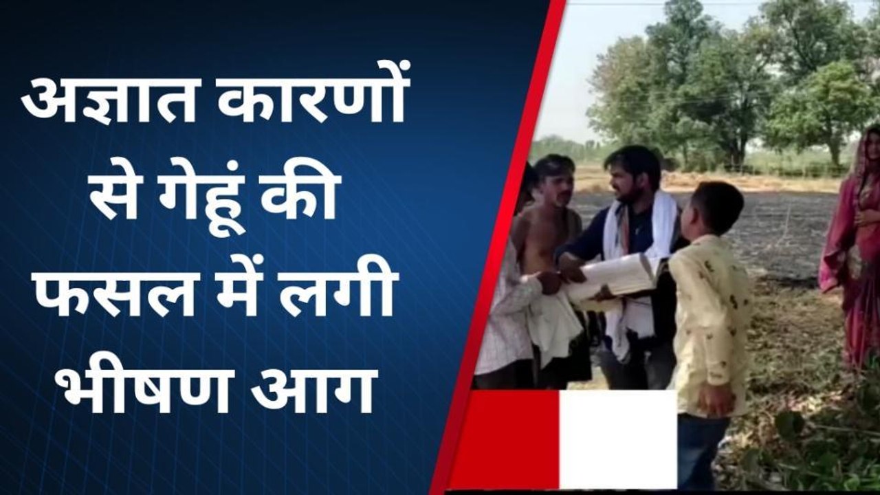 अमेठी: नहीं थम रहा आग का तांडव, गेहूं के खेत में लगी भीषण आग