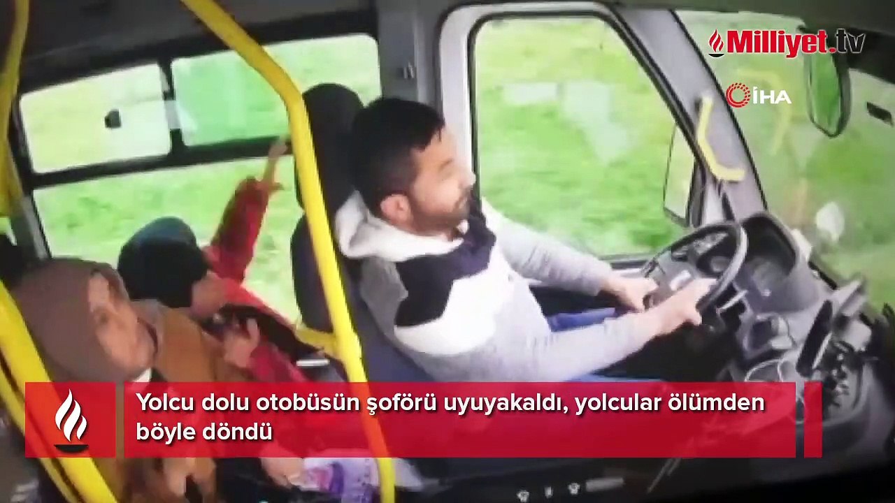 Otobüste dehşet anları! Şoför uyudu, yolcular ölümden döndü