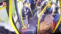 Bursa'da yolcu otobüsü şoförü direksiyon başında uyuyakaldı