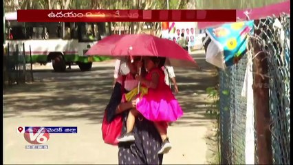 Temperature Rise In Medak District, Public Suffocates With Scorching Sun Heat _ V6 News