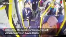 Yolcu dolu otobüsün şoförü uyuyakaldı, yolcular ölümden böyle döndü