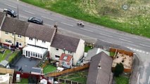 Yorkshire crime: Drone footage shows motorbike rider doing 'wheelies' before bike seized by police