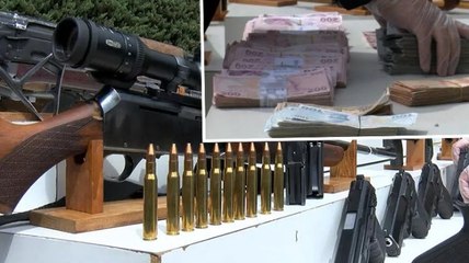 Barış Boyun şebekesine yapılan operasyonda ele geçirilenler sergilendi