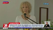 German State Secretary, inakong may responsibilidad sila sa climate change na may ambag daw sa bagyong Yolanda | 24 Oras