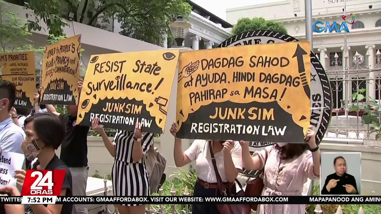 Ilang sektor, naghain ng petisyon sa Korte Suprema para ideklarang labag sa saligang batas ang Sim Registration Act | 24 Oras