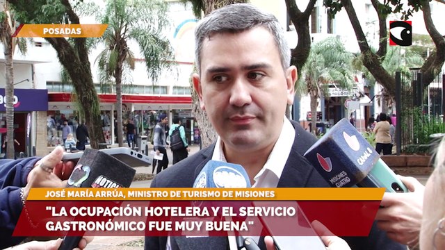 Movimiento turístico en Posadas: La ocupación hotelera y el servicio astronómica fue muy buena , aseguró José María Arrúa