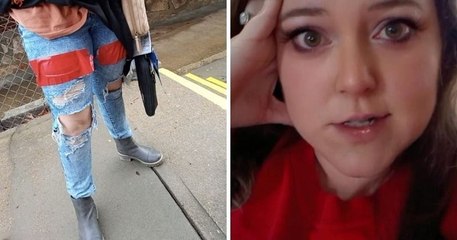 Une professeure recouvre les trous du jean d'une élève avec du ruban adhésif rouge, sa mère s'insurge