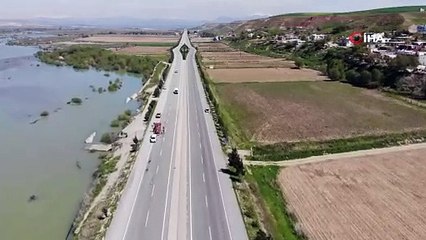 İşte, karayolunun son hali | Baraj suyu yükseldi yol çöktü!