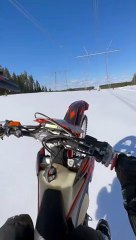 Finding Deep Snow on Snow Bike Sends Rider into Fluffy Powder