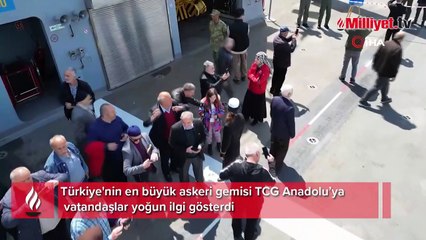 TCG Anadolu’ya yoğun ilgi! Ziyarete açıldı uzun kuyruklar oluştu