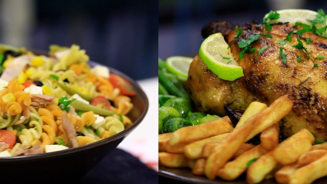 Poulet rôti et légumes sautés , Salades De Pâtes à La Perfection- Koujinetna hakka Romdhan 2 EP 25