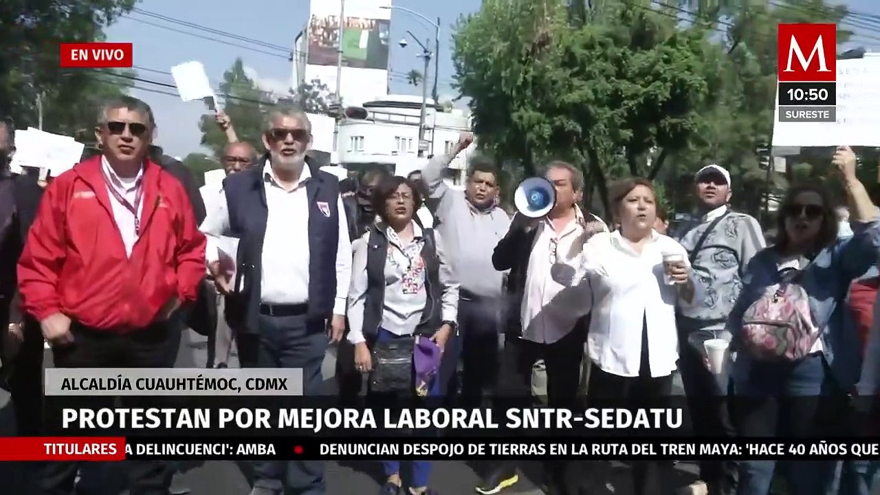 Trabajadores de la Sedatu protestan en avenida Nuevo León