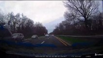 Sudden Traffic Stop Causes Biker To Crash Into Car