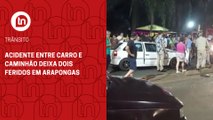 Acidente entre carro e caminhão deixa dois feridos em Arapongas