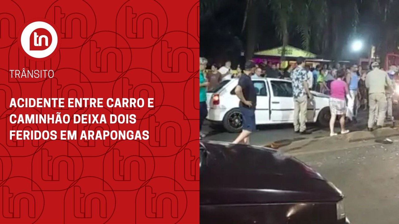 Acidente entre carro e caminhão deixa dois feridos em Arapongas