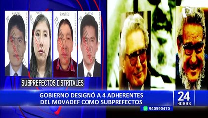 Subprefectos designados por el gobierno de Dina Boluarte están inscritos en el Movadef