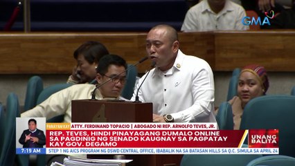 Rep. Teves, hindi pinayagang dumalo online sa pagdinig ng Senado kaugnay sa pagpatay kay Gov. Degamo | UB