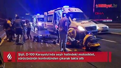 Şişli D-100 Karayolu'nda motosiklet kazası: 2 yaralı