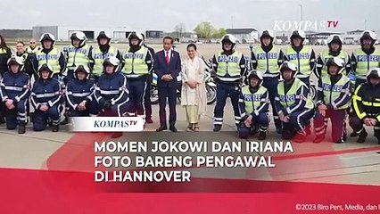 Momen Jokowi dan Iriana Foto Bareng Pengawal di Hannover
