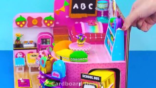 Build Miniature Hello Kitty School with Bedroom, Canteen, School Bus - DIY Miniature Cardboard House