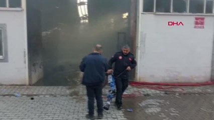 KAYSERİ'DE BAHÇE MOBİLYALARI FABRİKASINDA YANGIN