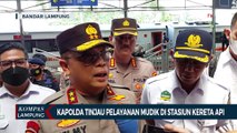 Kapolda Lampung Cek Pelayanan Mudik di Stasiun Kereta Api