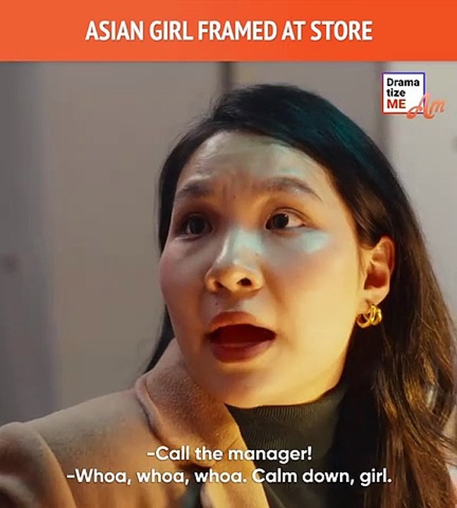 Asian girl framed at store