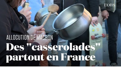 下载视频: Des concerts de casseroles ont répondu à l'allocution d'Emmanuel Macron