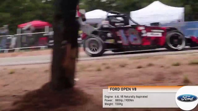 880Hp FORD OPEN V8 ONBOARD Pikes Peak CRAZY WEATHER