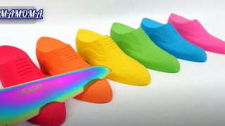 Satisfying Video for Toddlers | How to Make Rainbow Shoes Kinetic Sand Cutting | Color Fun