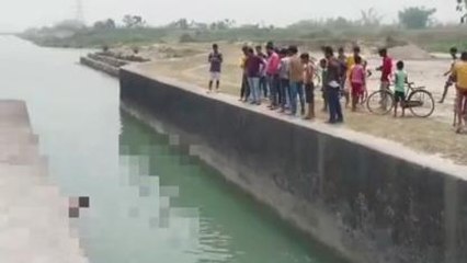 উঃদিনাজপুরঃ তিস্তার ক্যানেলে ভাসছে ওটা কি ? দেখার হুড়োহুড়ি সাধারণের