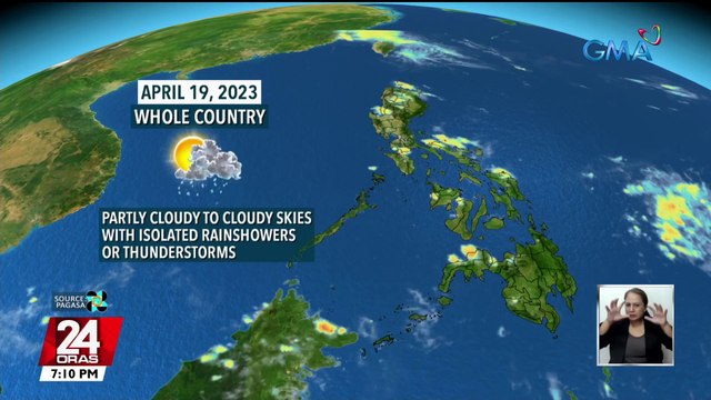 Maaliwalas na panahon asahan sa malaking bahagi ng bansa pero posible rin ang localized thunderstorms - Weather update today (April 18, 2023) | 24 Oras