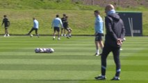 Manchester City training ahead of UCL second leg at Bayern Munich