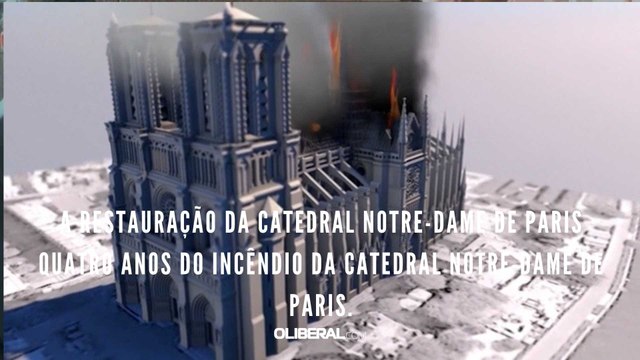 A restauração da Catedral Notre-Dame de Paris Quatro anos do incêndio da Catedral Notre-Dame de Paris.