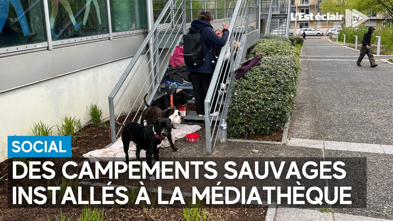 Des camps de fortune installés à la médiathèque Jacques-Chirac