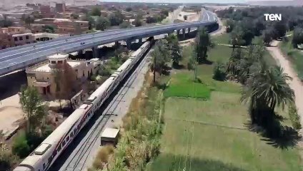 تصوير جوي لكوبري  أعلى مزلقان المضيق بمحافظة اسوان