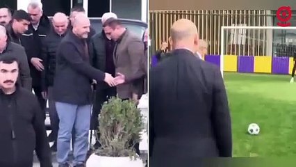 İstanbul adaylığı iyi geldi: Bastonla gezen Soylu'dan top sektiren Soylu'ya