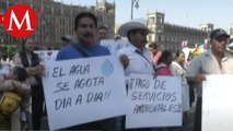 Comuneros de Michoacán protestan en el Zócalo; piden apoyo para conservar bosques y áreas verdes