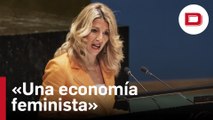 Yolanda Díaz arremete contra el BCE y las empresas en una intervención sorprendente en la ONU