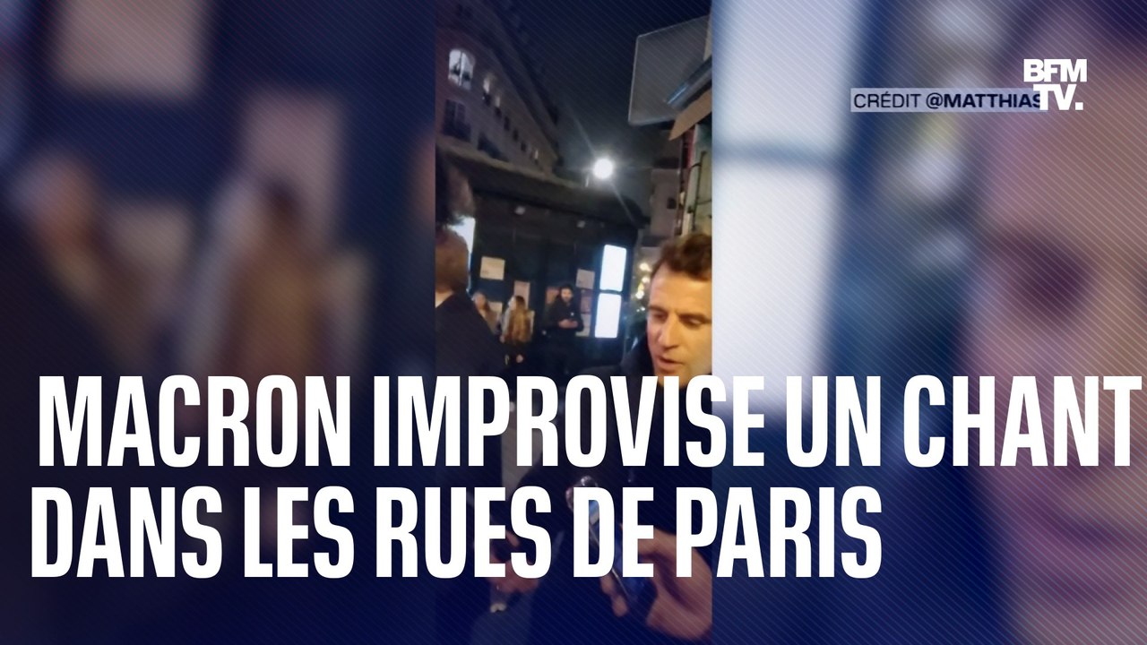 Emmanuel Macron filmé après son allocution en train de chanter un chant pyrénéen dans les rues de Paris
