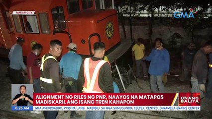 Alignment ng riles ng PNR, naayos na matapos madiskaril ang isang tren kahapon | UB
