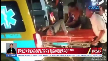 Babae, sugatan nang masagasaan ng Edsa Carousel Bus sa Quezon City | UB