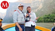 Rutilio Escandón y Ken Salazar recorren las aguas del Río Grijalva; Chiapas