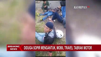 Diduga Sopir Mangantuk, Mobil Travel Tabrak 3 Pemudik Motor yang Tengah Istirahat di Pinggir Jalan!