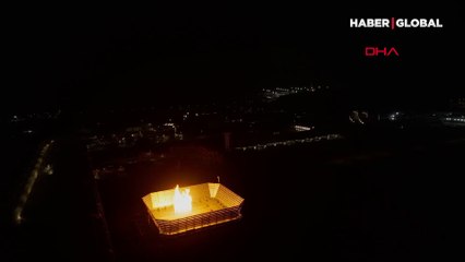 Karadeniz gazının ilk alevleri havadan böyle görüntülendi