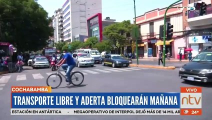 Transporte libre y Aderta anuncian paro y bloqueos para el miércoles en Cochabamba