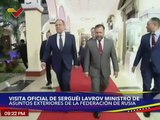 Ministro de Asuntos Exteriores de Rusia Serguéi Lavrov arribó al Palacio de Miraflores