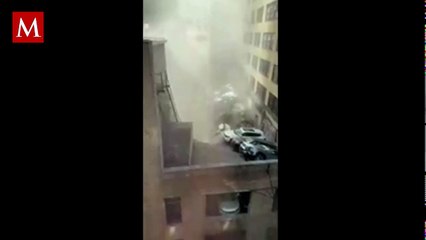 Colapso de estacionamiento deja varias personas atrapadas y heridas en Nueva York